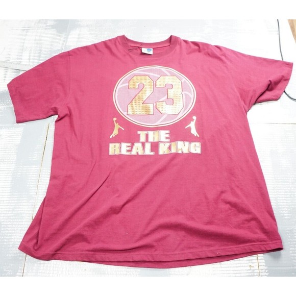 Phat Dog Shirt mens XXXL red 23 basketball the king print metalic short sleeve - Picture 1 of 11